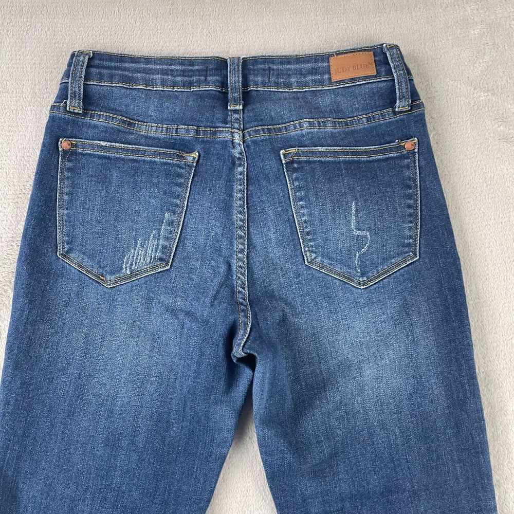 JUDY BLUE Relaxed Fit Jeans Women 28x26 Blue Whiskering Zip‎ Fly JBB2102DK - Picture 6 of 12